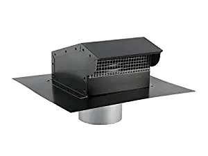 Bath and Kitchen Exhaust Vent with Extension - Painted Black 8 inch