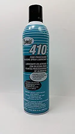 Camie 410 Food Processors Silicone Aerosol - Food Grade Dry Spray - 13 Ounce Net Weight Cans - 12 Cans per Case