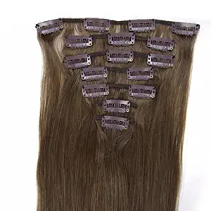 Straight Remy Human Hair Extensions 24 Colors for Your Choose in 15inch,18inch,20inch,22inch,Beauty Salon Women's Accessories (20inch 70g, 08 Chesnut Brown)
