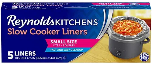 Reynolds Kitchens Premium Small Slow Cooker Liners, 10.5x17.5 Inch, 5 Count