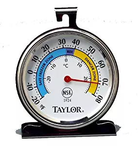 Taylor Precision Products Classic Series Large Dial Thermometer (Freezer/Refrigerator) - Set of 2