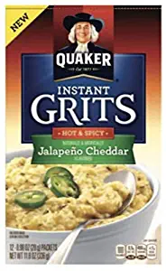 Quaker Grits Jalapeno Cheddar, Hot & Spicy 11.8 Ounce ( 2 Pack)