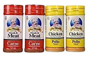Carne Asada Chef Merito 2 Beef and 2 Chicken Seasonings 14oz (Pack of 4)