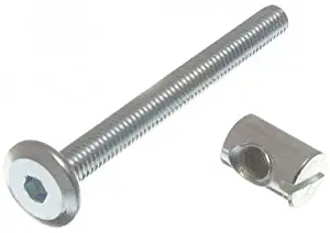 FURNITURE COT BED BOLT ALLEN HEAD WITH BARREL NUT 6MM M6 X 60MM ZP (pack of 4 )