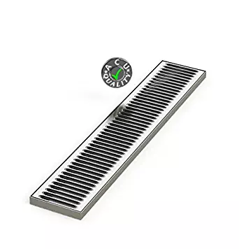 ACU Precision Sheet Metal 0100-28 5" x 28" x 3/4 Surface Mount Drip Tray - No Drain - Stainless Steel # 4 Brushed Finish, 0.75" Height, 5" Width, 28" Length