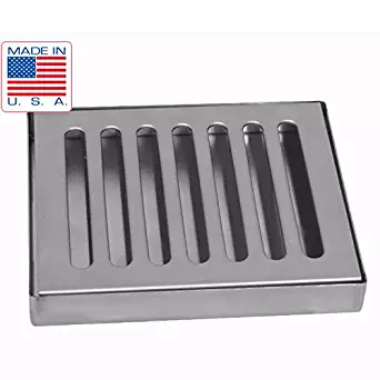 6" X 5" Stainless Steel Draft Beer Drip Tray , Kegerator, Countertop, Surface Mount - No Drain