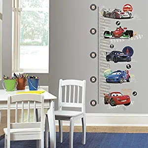 RoomMates INT1585GC Cars 2 Peel and Stick Metric Growth Chart Wall Decals