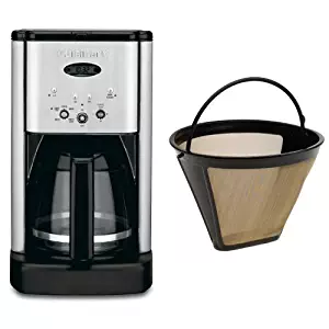 Cuisinart DCC-1200 Brew Central 12-Cup Programmable Coffeemaker, Brushed Chrome, and Filter Bundle