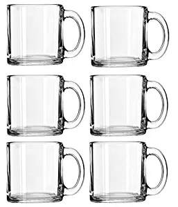 Libbey Crystal Coffee Mug Warm Beverage Mugs Set of (13 oz) (6)