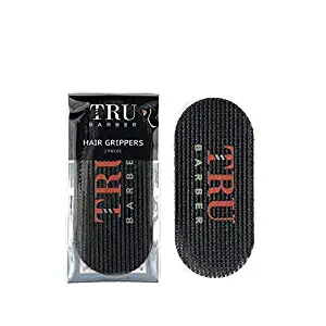 TRU BARBER Hair Grippers for Men and Women - Salon and Barber, Hair Clips for Styling, Sectioning, Cutting and Coloring, Nonslip Grips, Hair holder (Black/Red)