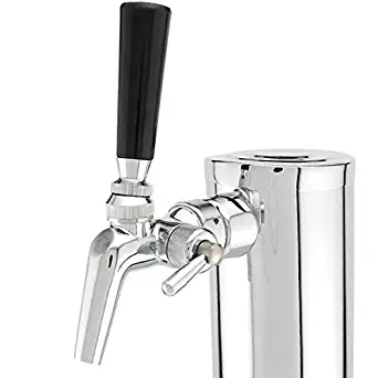 KegWorks BF 1FT650SS-2 Single Tap Draft Beer Tower- Stainless Steel- 3" Diameter with Per Lick Perl 650SS Faucet