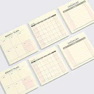 Harphia Monthly Weekly Check List Mini Memo Notes Office School Home Diary To Do Memo Pad Pack of 6