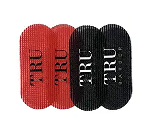 TRU BARBER HAIR GRIPPERS 2 COLORS BUNDLE PACK 4 PCS for Men and Women - Salon and Barber, Hair Clips for Styling, Hair holder Grips (Red/Black)