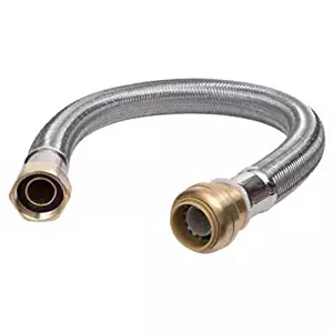 SharkBite U3068FLEX18LF Flexible Connector 1/2 inch x 3/4 inch x 18 inch, Push-to-Connect Braided Stainless Steel Water Heater Hose, 1/2-Inch x 3/4-Inch x 18-Inch Length