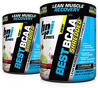 BPI Sports Best BCAA Shredded Cherry Lime (2 Pack) Caffeine Free Thermogenic Recovery Formula for Lean Muscle Growth (25 Servings)