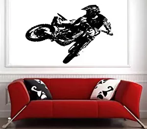 Motocross Dirt Bike Wall Decal Sticker Boys Room Nursery Idea Kid Decor Wall Decal Art Vinyl Sticker S6428