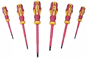 MLTOOLS Insulated Screwdriver Set with Magnetic Tips (6 Pc. Tool Kit) Phillips and Slotted Bits | Computer, Electrical, Breaker Use | Ergonomic, Non-Slip Grip | VS333