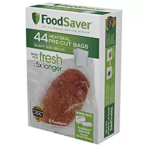 FoodSaver 1-Quart Precut Vacuum Seal Bags with BPA-Free Multilayer Construction for Food Preservation, 44 Count