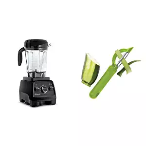 Vitamix Professional Series 750 Black with 64-Oz. Container and Messermeister Pro-Touch Fine Edge Swivel Peeler, Green Bundle