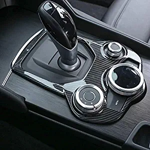 TongSheng Carbon Fiber Style ABS Chrome Center Console Decoration Frame Trim Cover for Alfa Romeo Giulia Stelvio 2016-2018