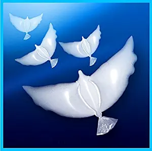 Diagtree 20 Pack White Peace Dove Balloon Flying Pigeon for Weddings, Anniversary, Christenings Birthdays and Memorials & Other Occasions-Eco-Friendly Biodegradable Helium Balloons