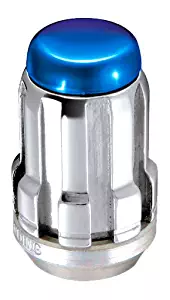 McGard 65357BC Chrome SplineDrive Lug Nuts with Blue Caps (M12 x 1.5 Thread Size) - Set of 4
