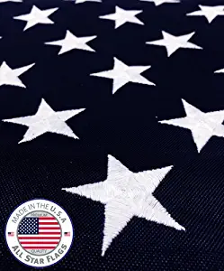 All Star Flags Heavy-Duty American Flag 3x5' -100% Made in The USA- Durable, Long Lasting, Polyester Fabric - Embroidered Stars, Sewn Stripes, 4 Rows of Lock Stitching on The Fly End, High Wind Usage