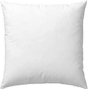 L' COZEE 100% Cotton Cover, Feather & Down Pillow, Best use for Decorative Pillows & for Firm Sleepers, Dust Mite Resistant (not Polyester Filled) Size 24 x 24