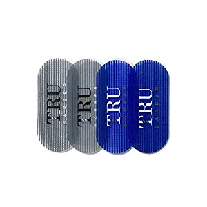 TRU BARBER HAIR GRIPPERS 2 COLORS BUNDLE PACK 4 PCS for Men and Women - Salon and Barber, Hair Clips for Styling, Hair holder Grips (Blue/Grey)