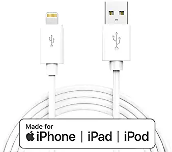 iPhone Charger MFi-Certified Lightning Cable - Made for iPhone X / 8/8 Plus / 7/7 Plus / 6/6 Plus / 5S (6FT White)
