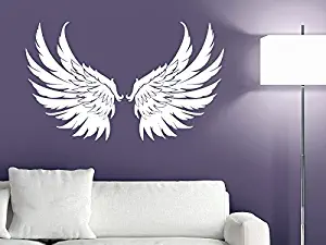 CreativeWallDecals Wall Decal Vinyl Sticker Decals Art Decor Design Big Wings Angel God Guardian Bird Kids Children Nursery Bedroom Living Room (r1154)