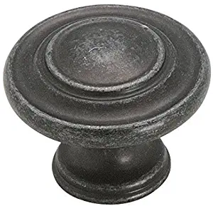 Amerock BP1586WID Inspirations 3-Ring 1-3/8-Inch Diameter Knob, Single, Wrought Iron Dark