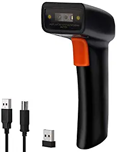 Tera Barcode Scanner Wireless and Wired 1D 2D QR Digital Printed Bar Codes Reader Portable Handheld Barcode Scanner Compact with Magic Diamond Accurate Rapid Aiming System and Vibration Alert