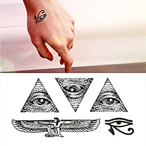 Oottati Small Cute Temporary Tattoo God Eye Horus Egypt (2 Sheets)