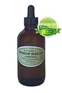 Rosehip Unrefined Oil Skin care Skin rejuvenation Pigment reduction Moisturizer 4 oz Amber Glass Bottle with Glass Dropper