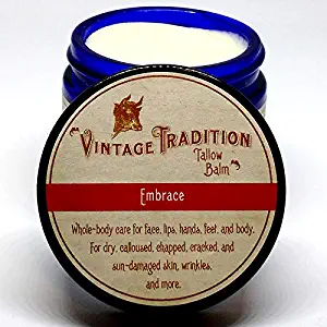 Vintage Tradition Embrace Tallow Balm, 100% Grass-Fed, 2 Fl Oz