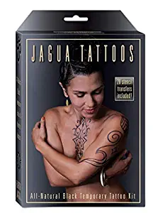 No Expiration Organic Jagua Fruit Temporary Tattoo Kit, Made in the USA, Not premixed, Semi-Permanent Body Painting Kit with Stencils, 12-15 Applications