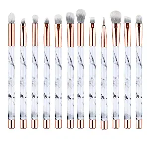 UNIMEIX Marble Makeup Brushes 12 PCs Makeup Brush Set Premium Synthetic Foundation Brush Blending Face Powder Blush Concealers Eye Shadows Make Up Brushes Kit