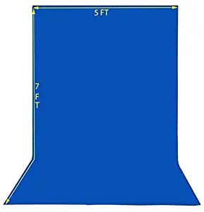 ePhotoInc 5 x 7 FT Digital Photography Blue Muslin Backdrop Photo Studio Cotton Screen Background 57BU