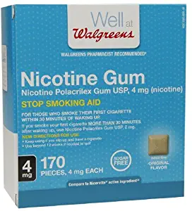 Walgreens Nicotine Gum, 4mg, Original 170 ea