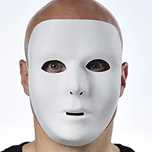 Amscan Full Face Mask, Party Accessory, White