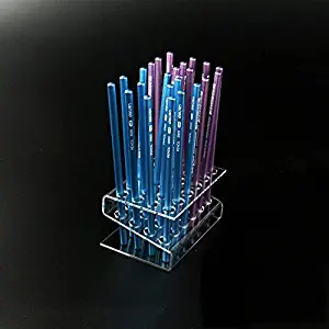 Chris.W 24-Slots Clear Acrylic Paint Brush Display Stand Holder for Colored Pencils, Eyebrow Pencil, Makeup/Nail/Cosmetic Brush, E-Cigarette, Vapor and Pen