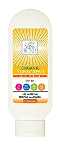 My Skin's Friend Organic Sunscreen for Face & Body SPF-30 Broad Spectrum Zinc Oxide. Water Resistant. Ultra Sheer. NO White Film. Great for The Whole Family. Perfect Under Makeup.