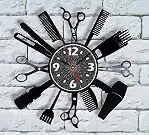 Comb Man Barber Shop Decor Vinyl Clock Salon Logo Hair Comb for Men Beautician Gift Hair Stylist Decorations Barber for Men Design Extension