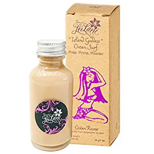 Sweet Leilani Island Goddess Foundation | Prep, Prime, Powder | Gluten Free Waterproof Full Coverage 3 in 1 Liquid Foundation (1oz) (OCEAN SURF)