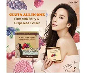 SKINISTA Gluta Berry Whitening Grapeseed Extract Vitamin All in One (1box: 30 Softgels)