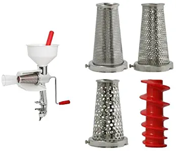 VICTORIO VKP250 Food Strainer and Sauce Maker and VICTORIO VKP250-5 Four-Piece Accessory Pack for VKP250 Food Strainer Bundle
