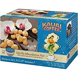 Kauai Single Serve, Keurig-Compatible Coffee, Vanilla Macadamia Nut Flavor – 100% Premium Arabica Coffee from Hawaii’s Largest Coffee Grower, Keurig-Compatible Cups - 72 Count