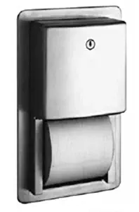 Bobrick B-4388 Contura Series Recessed Multi-Roll Toilet Tissue Dispenser - Satin Finish Stainless Steel