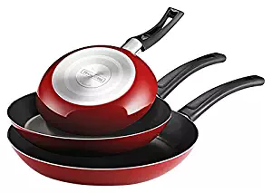 Tramontina 3-Piece EveryDay Nonstick Saute Pan Set, Red